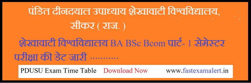 Shekhawati University Semester Time Table 2024