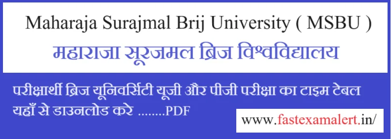 Brij University MA Time Table 2024