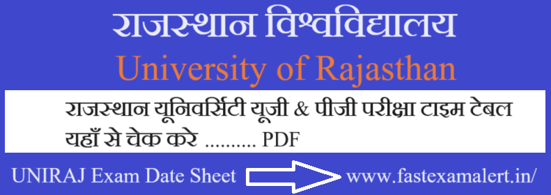 Rajasthan University MA Time Table 2024