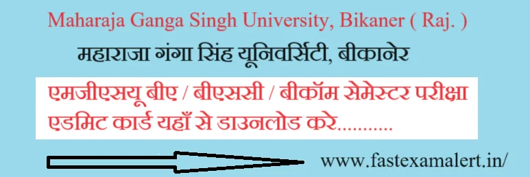 MGSU BA 1st Semester Admit Card 2024