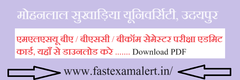 MLSU Bcom 1st Semester Admit Card 2024